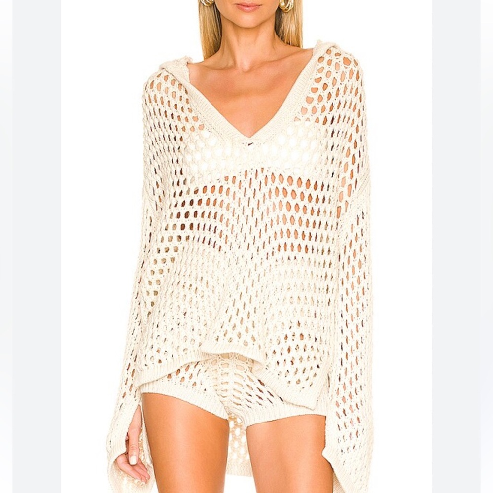 Misa Los Angeles Ivory Knit Swim 2-Piece Cover-Up